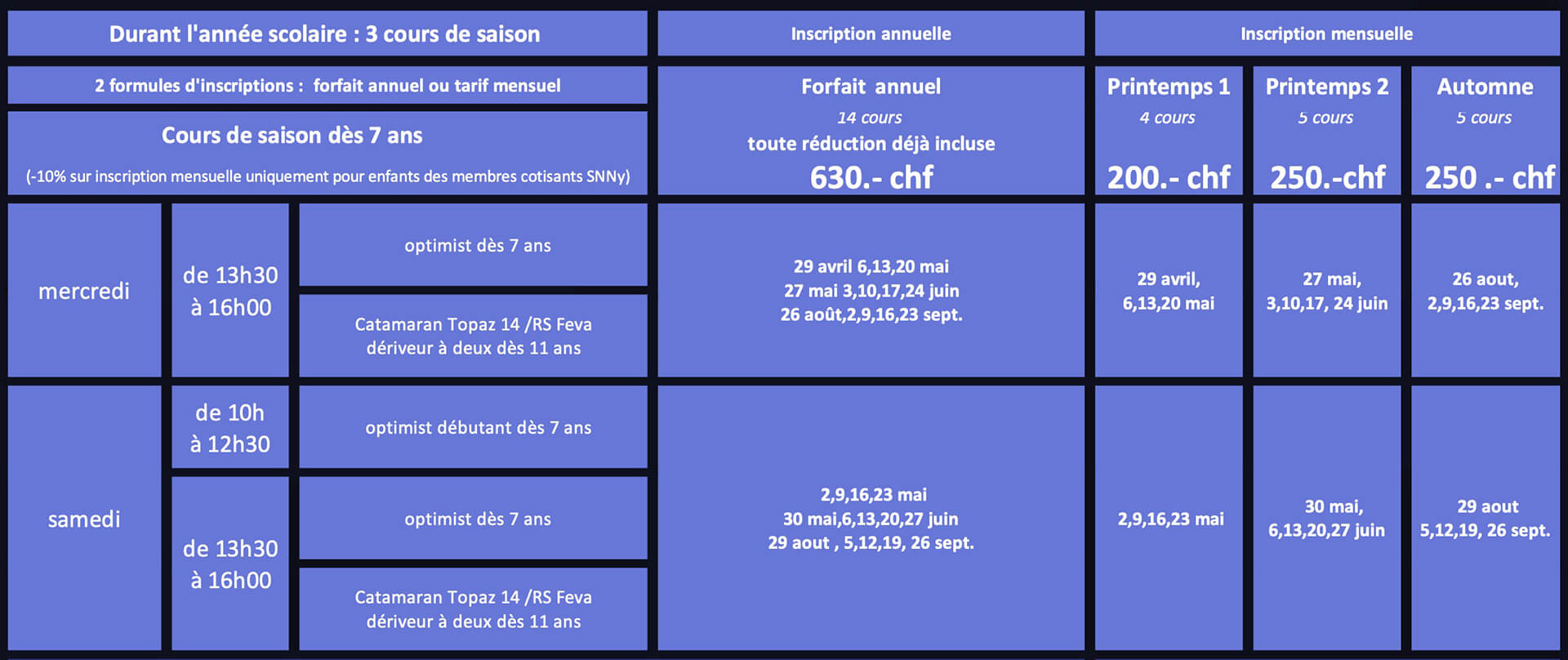 programme EV saison   11.03 2026 site
